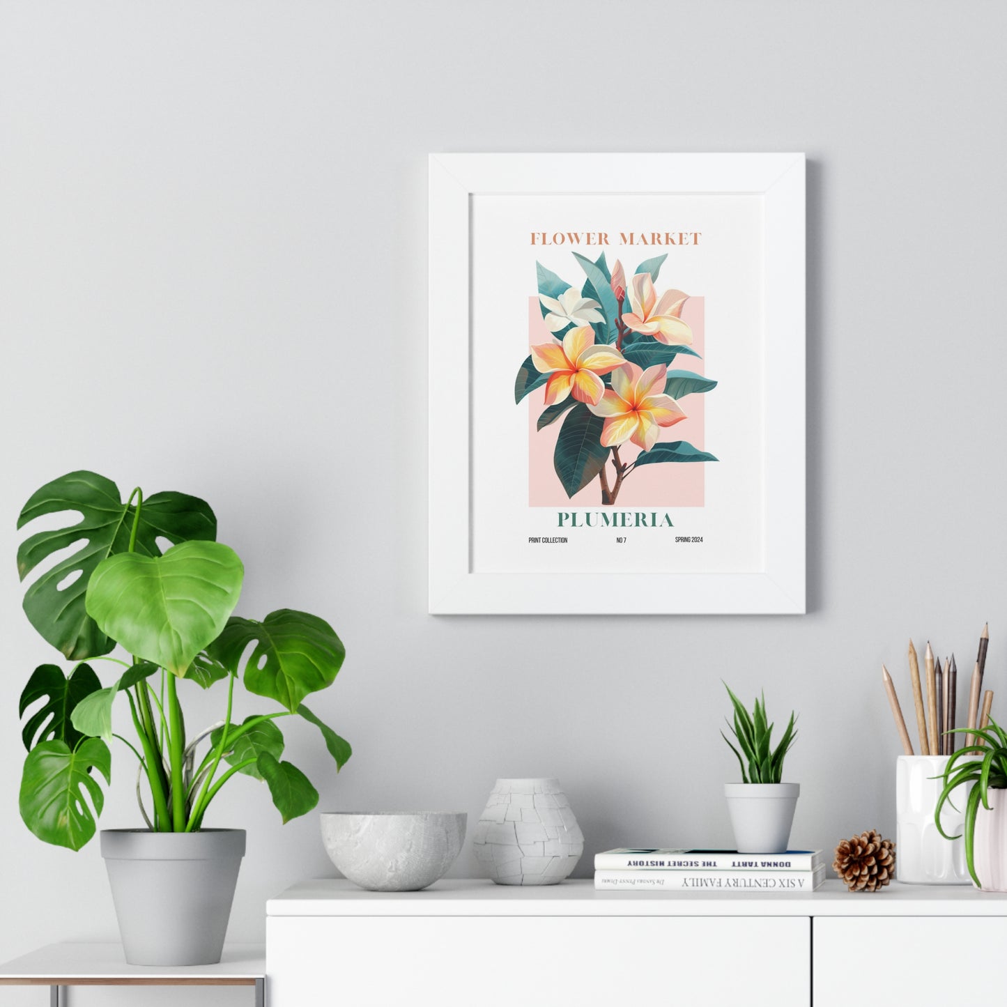 Plumeria Flower Market Framed Print