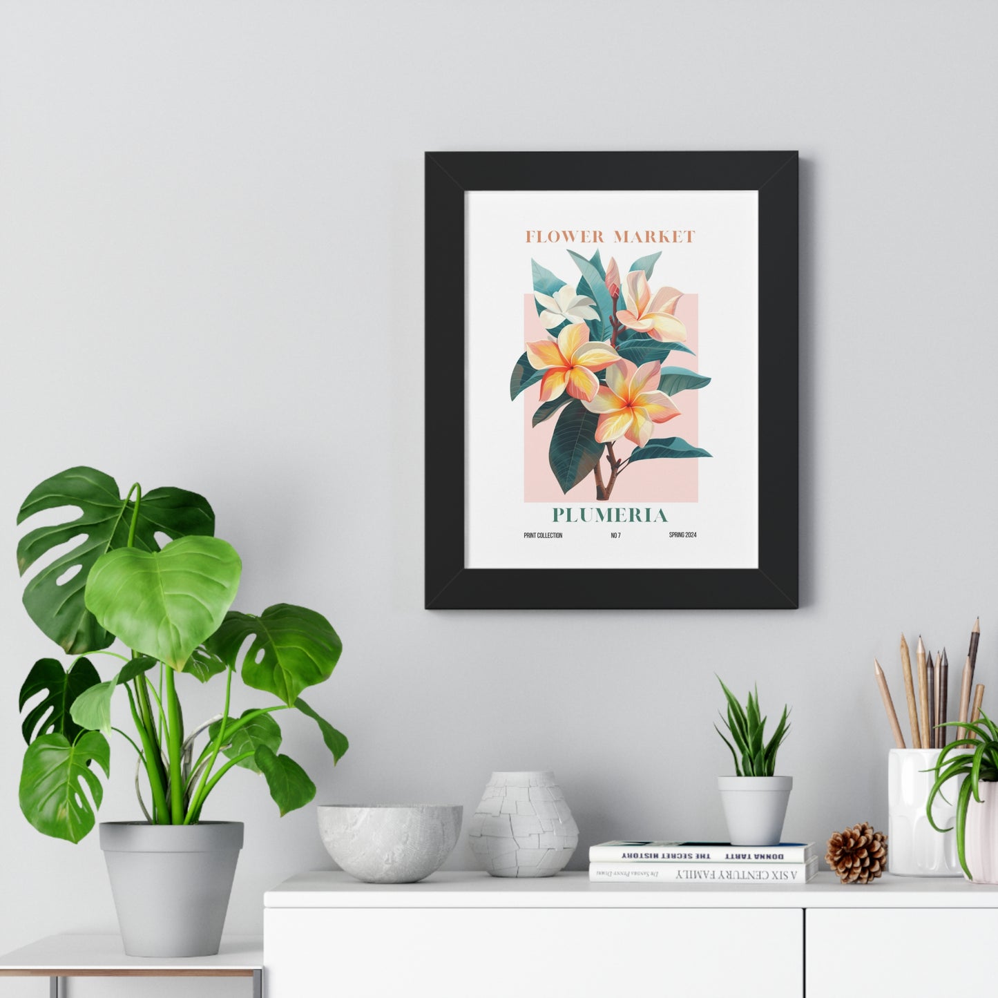 Plumeria Flower Market Framed Print