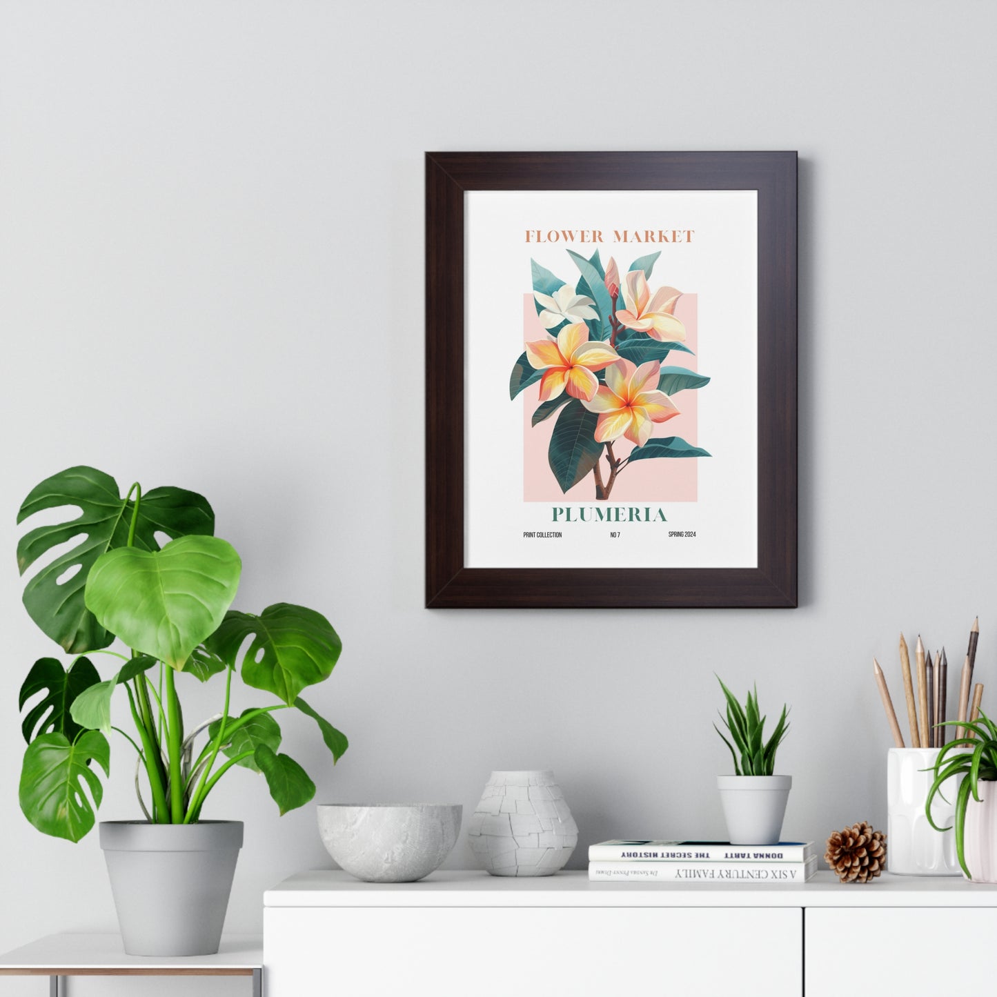 Plumeria Flower Market Framed Print