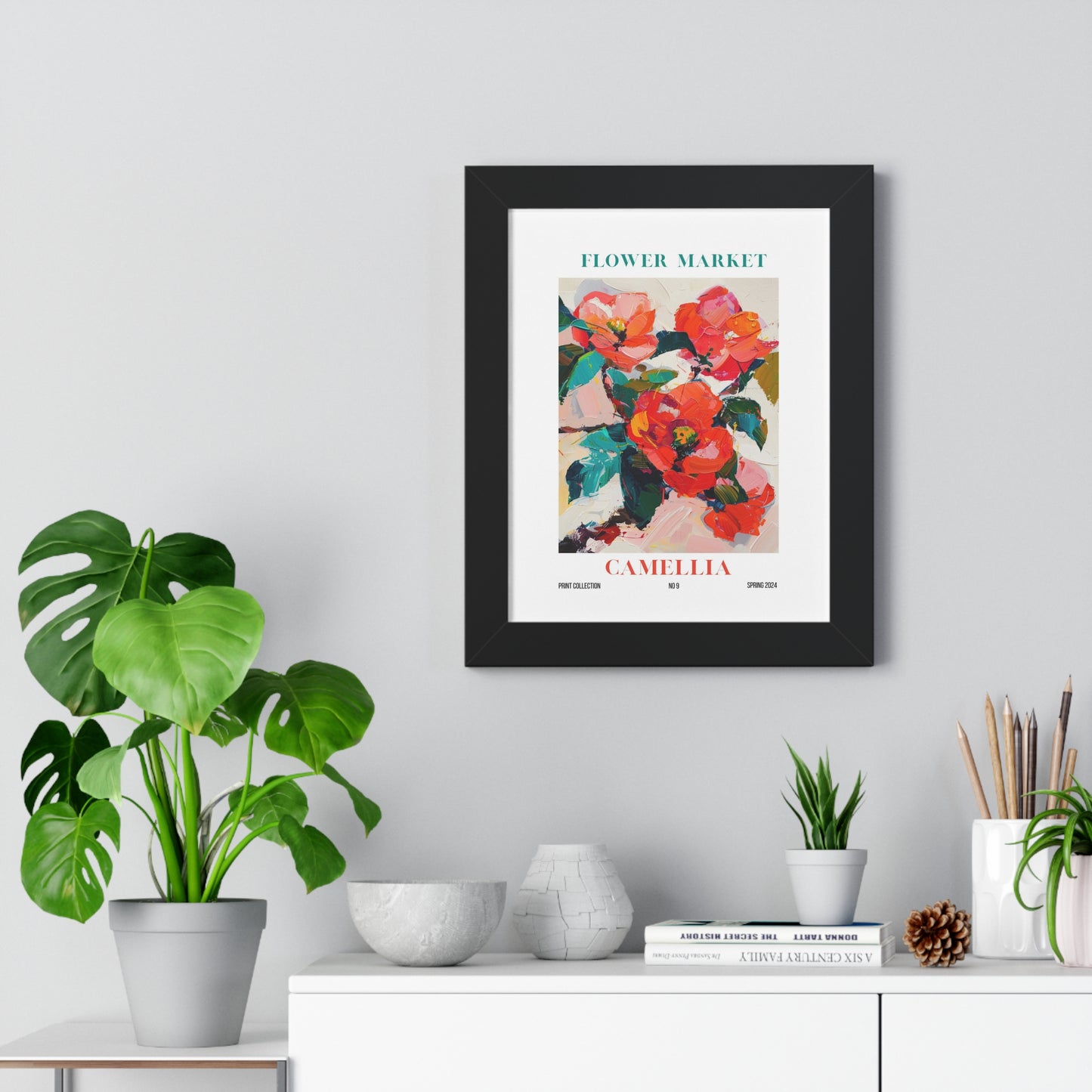 Camellia Flower Market Framed Print