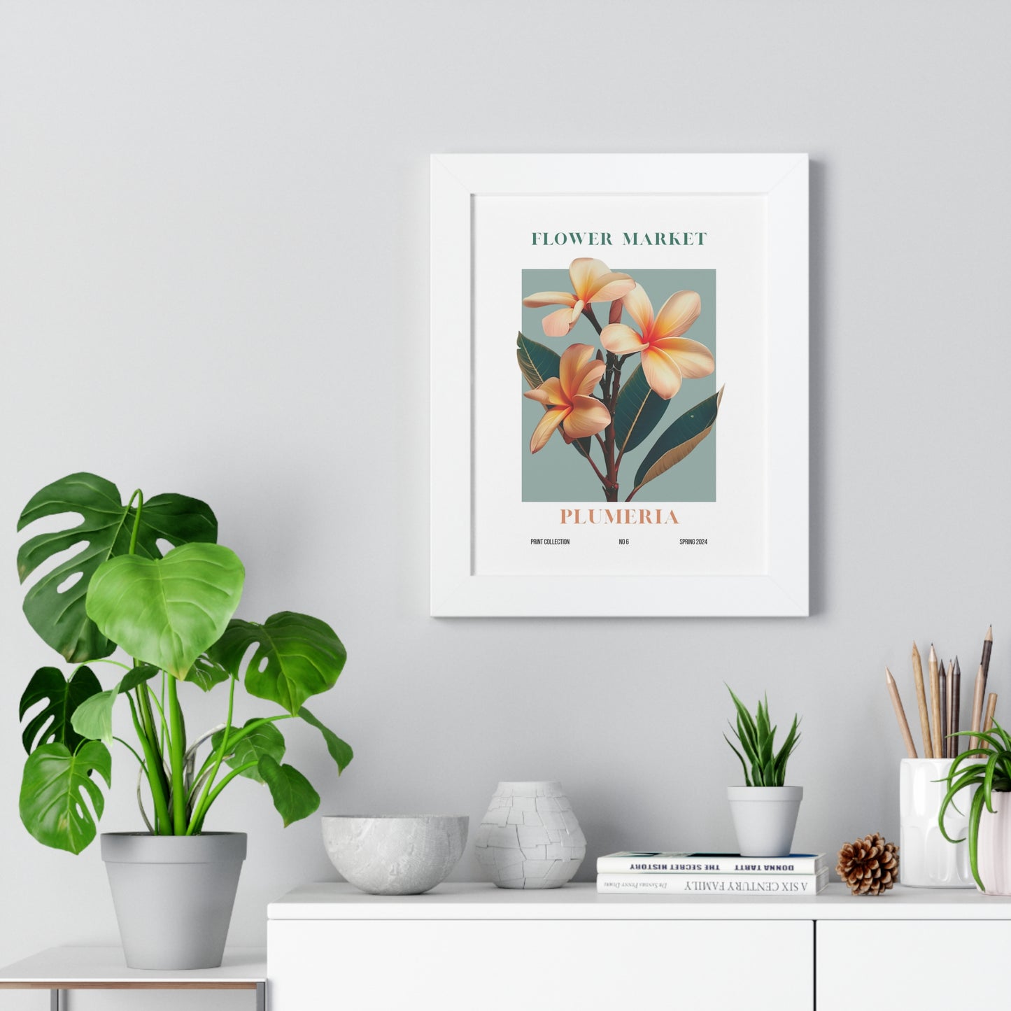 Plumeria Flower Market Framed Print