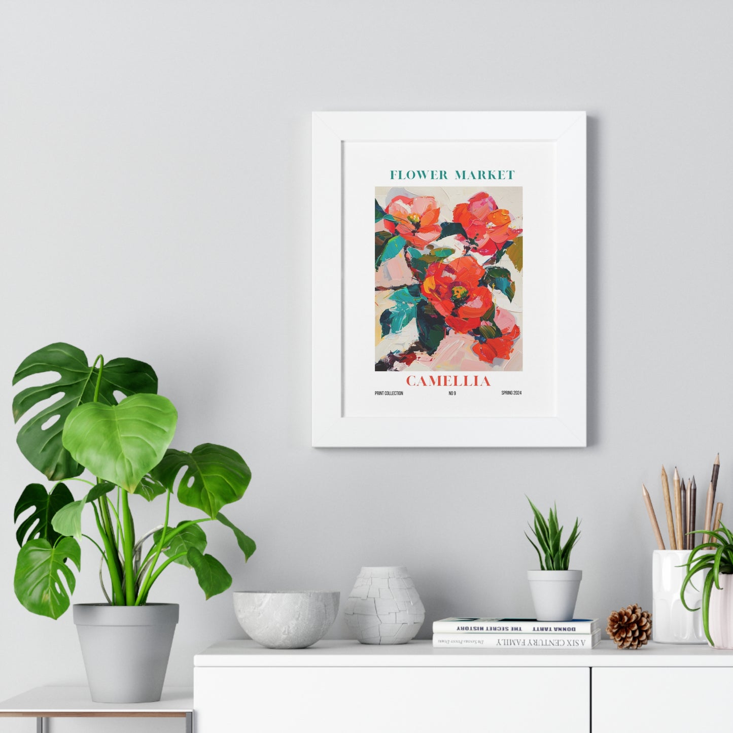 Camellia Flower Market Framed Print
