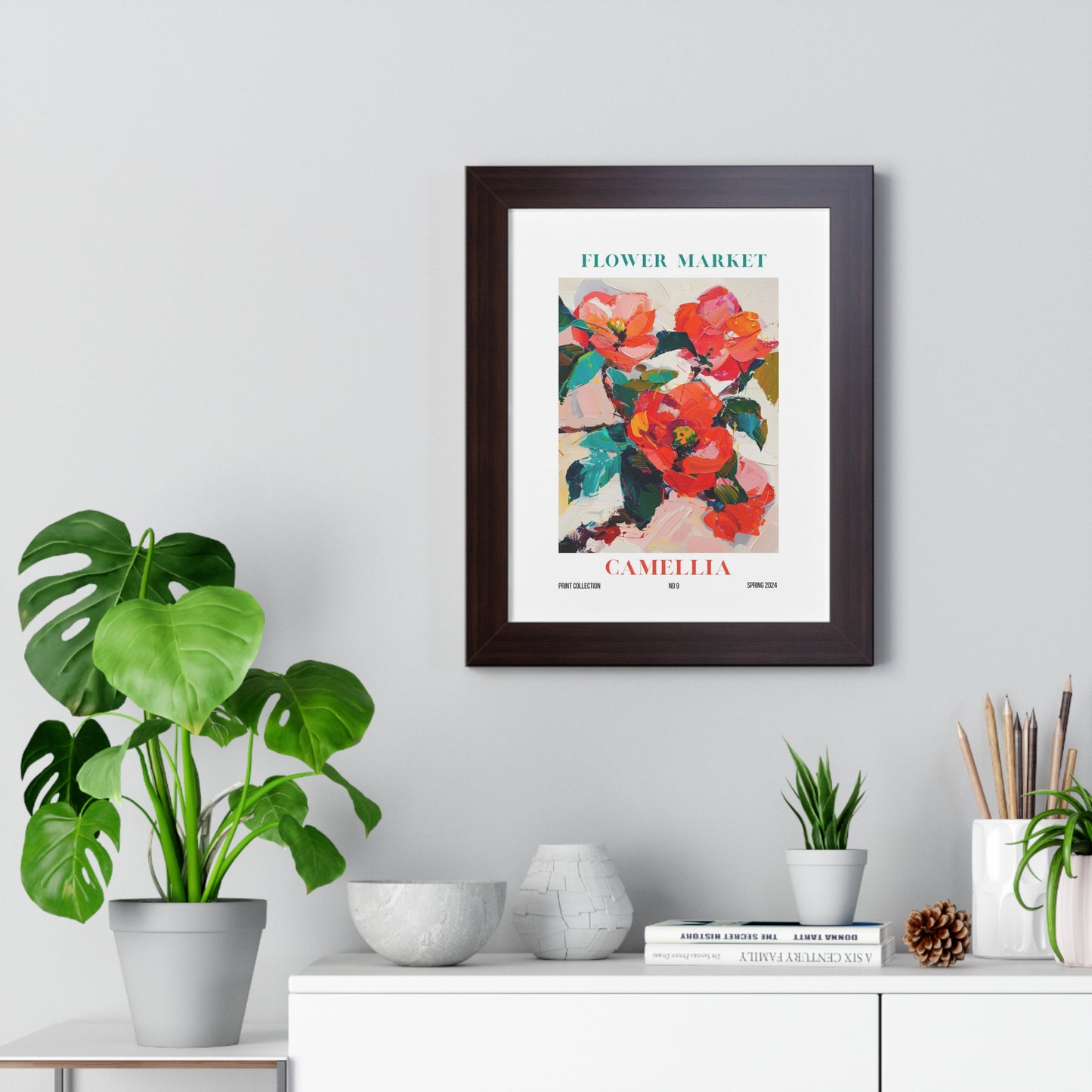 Camellia Flower Market Framed Print