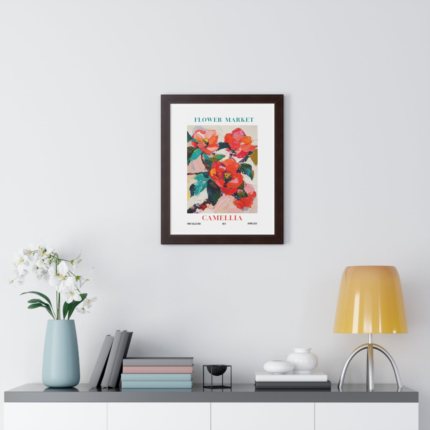 Camellia Flower Market Framed Print