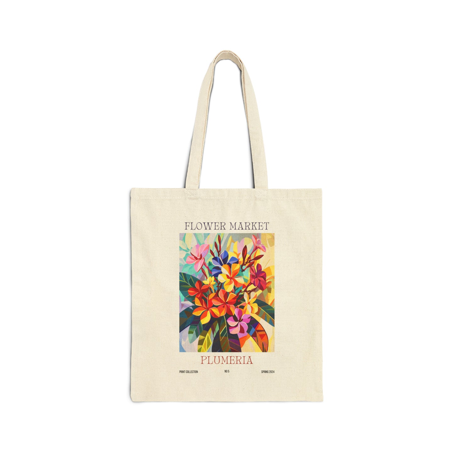 Plumeria Flower Market Cotton Canvas Tote Bag