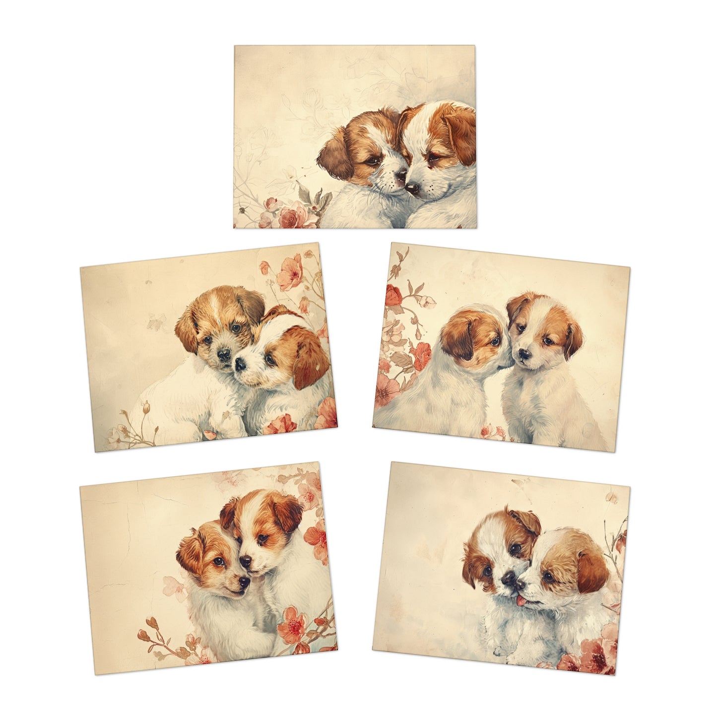 Puppy Love Greeting Cards, 5-Pack