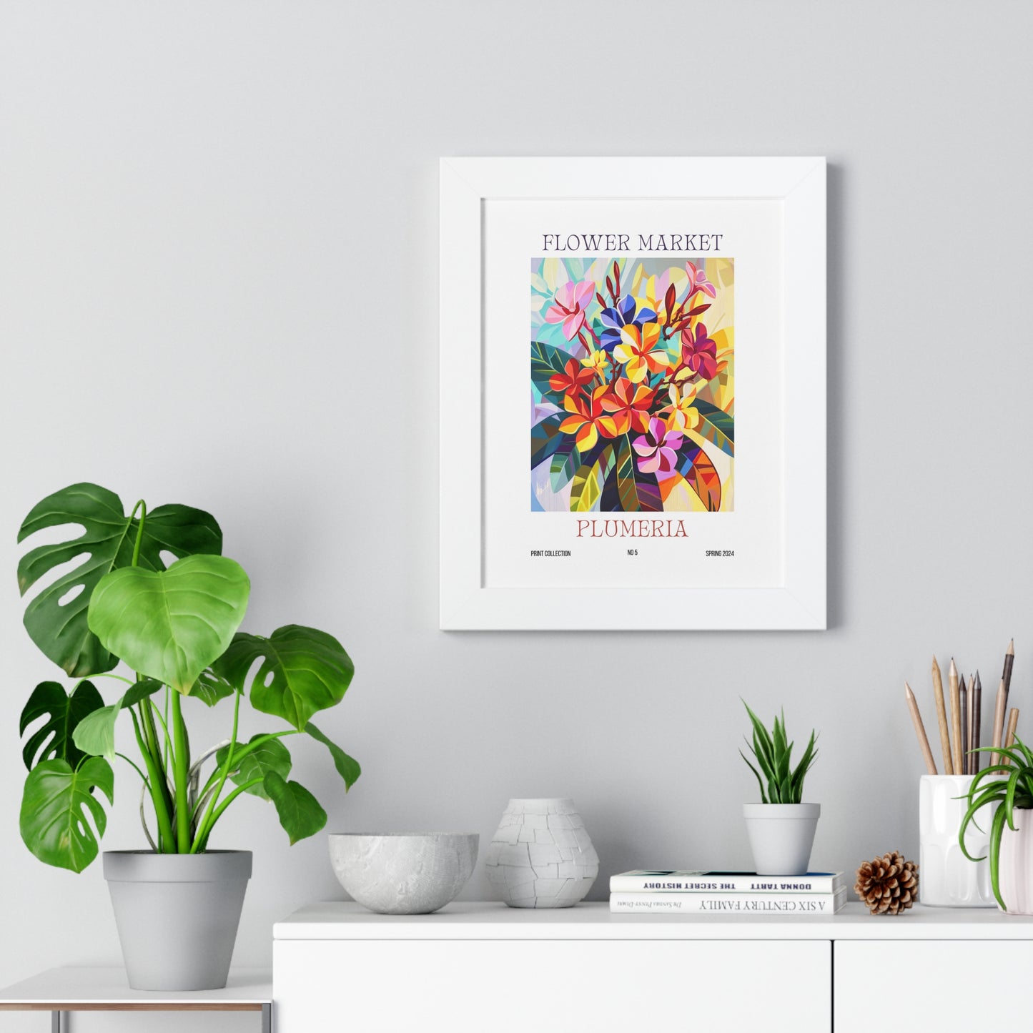 Plumeria Flower Market Framed Print