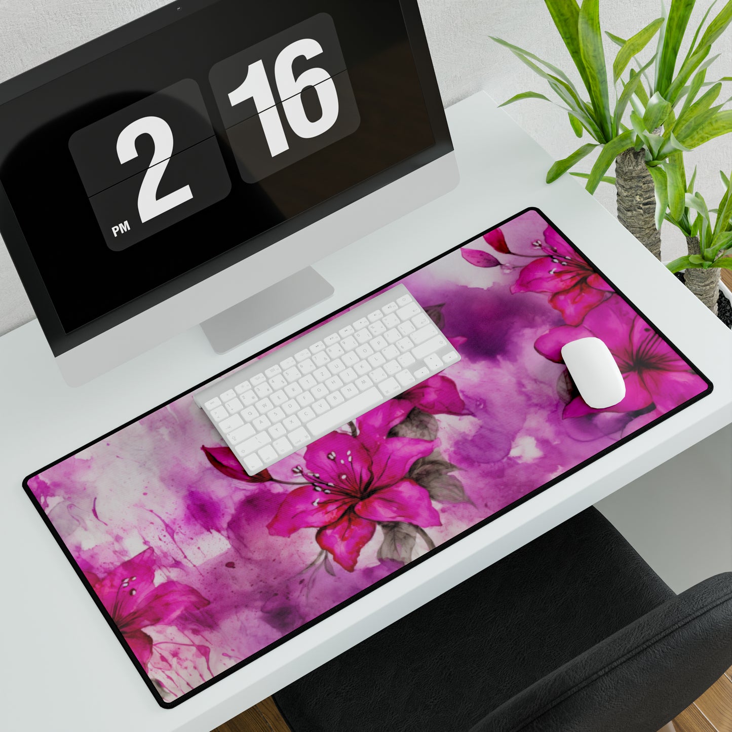 Wild Fuchsia Flowers Desk Mat