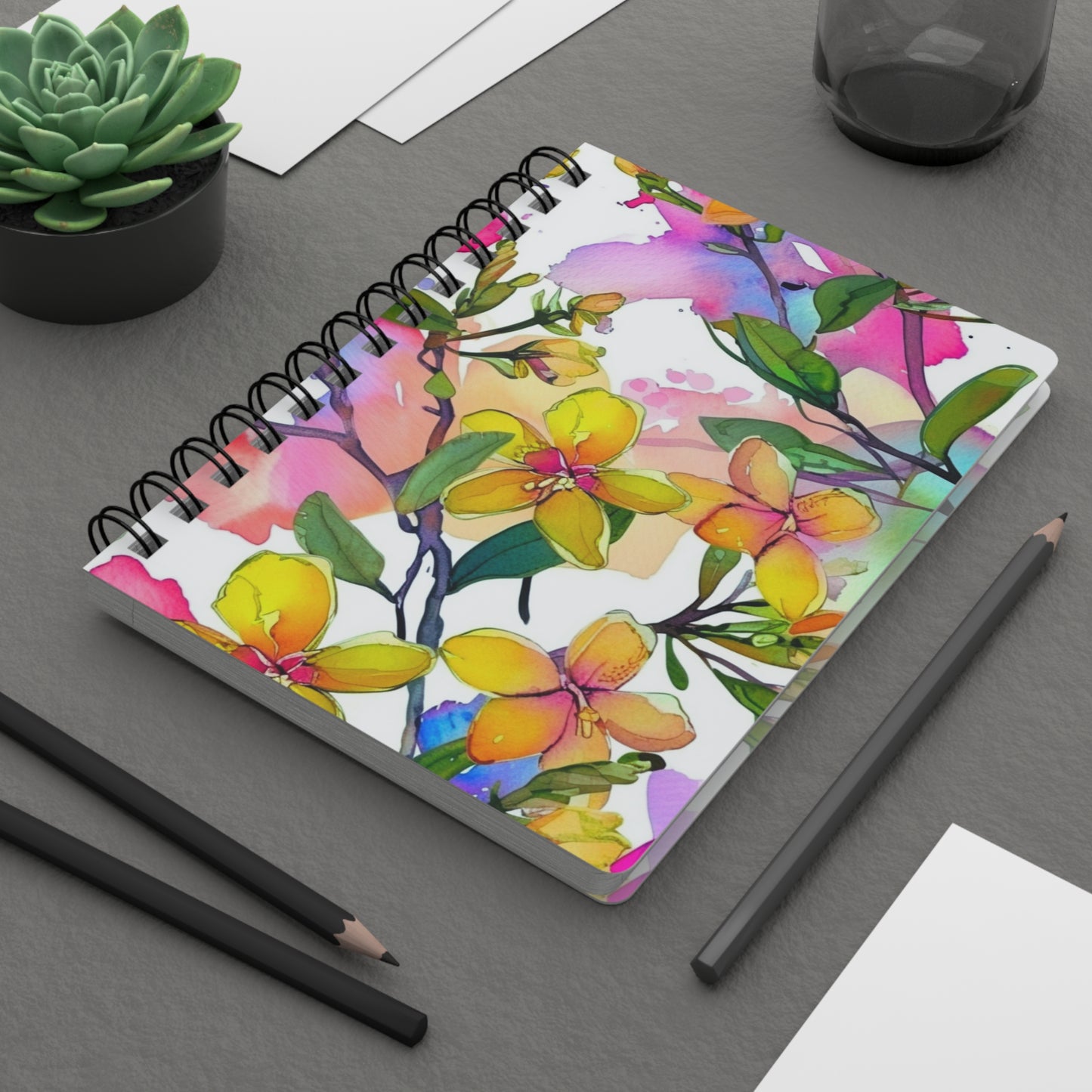 Winter Jasmine Spiral Bound Notebook