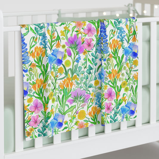 Wild Spring Flowers Baby Swaddle Blanket