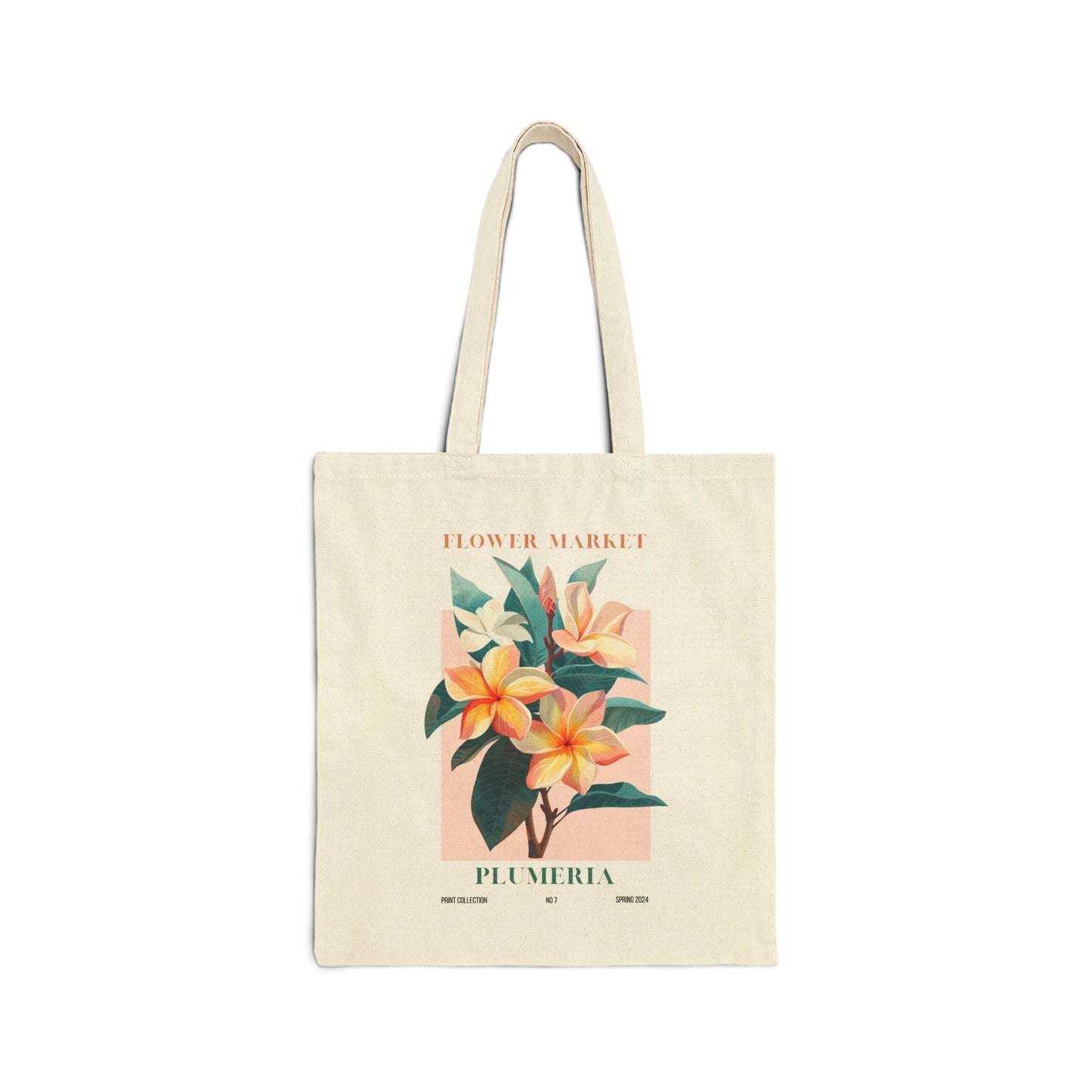 Plumeria Flower Market Cotton Canvas Tote Bag