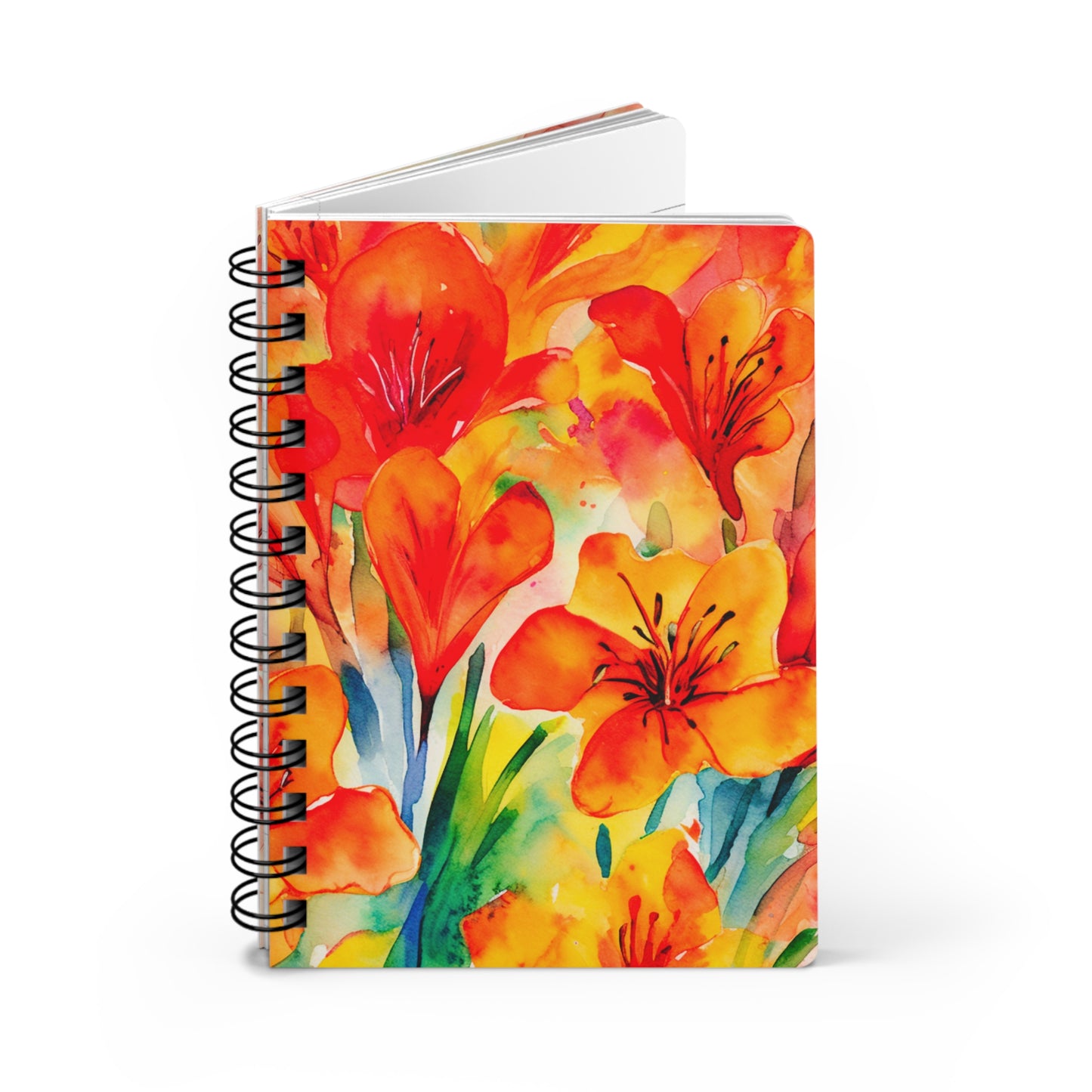 Red and Yellow Freesia Flowers Spiral Bound Notebook