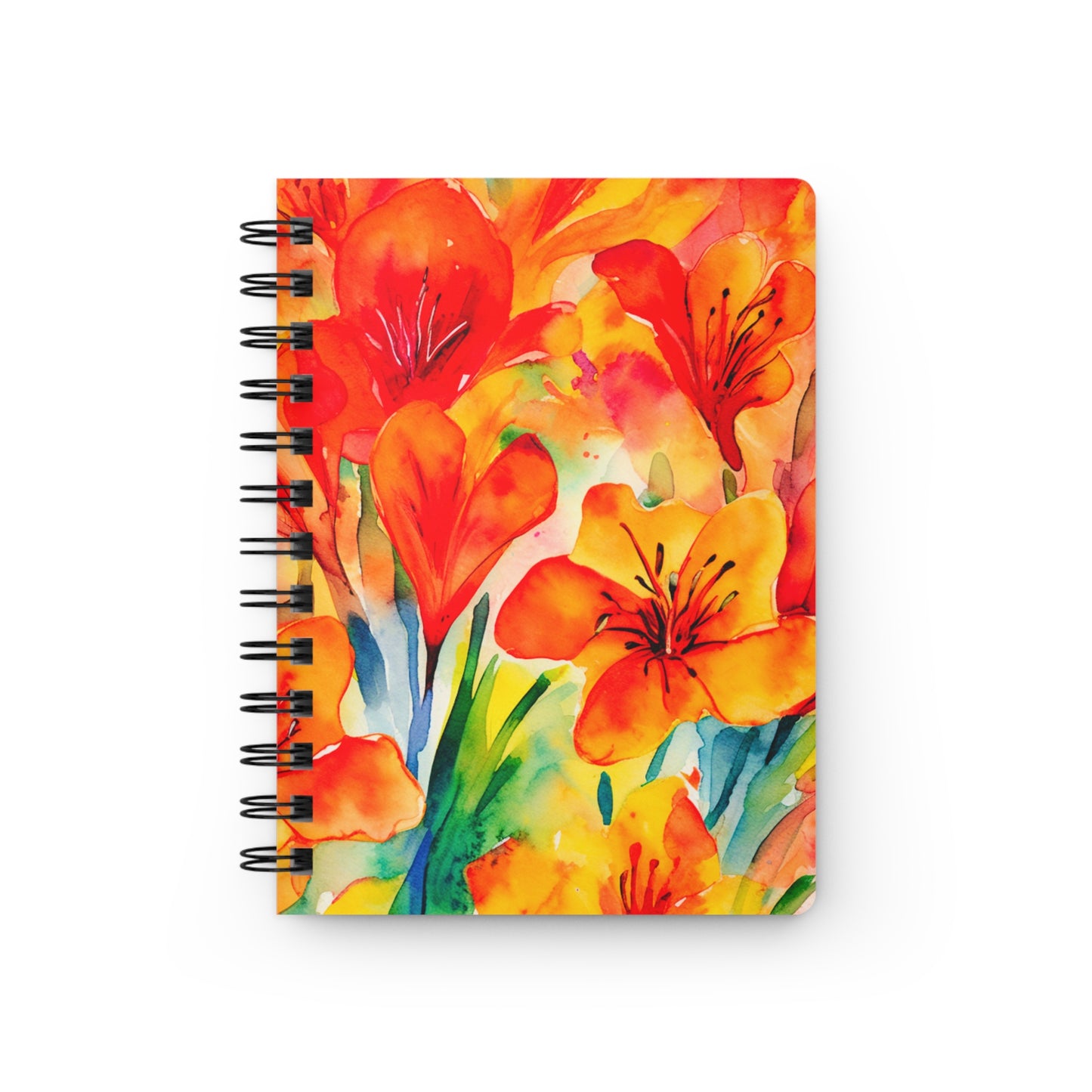 Red and Yellow Freesia Flowers Spiral Bound Notebook