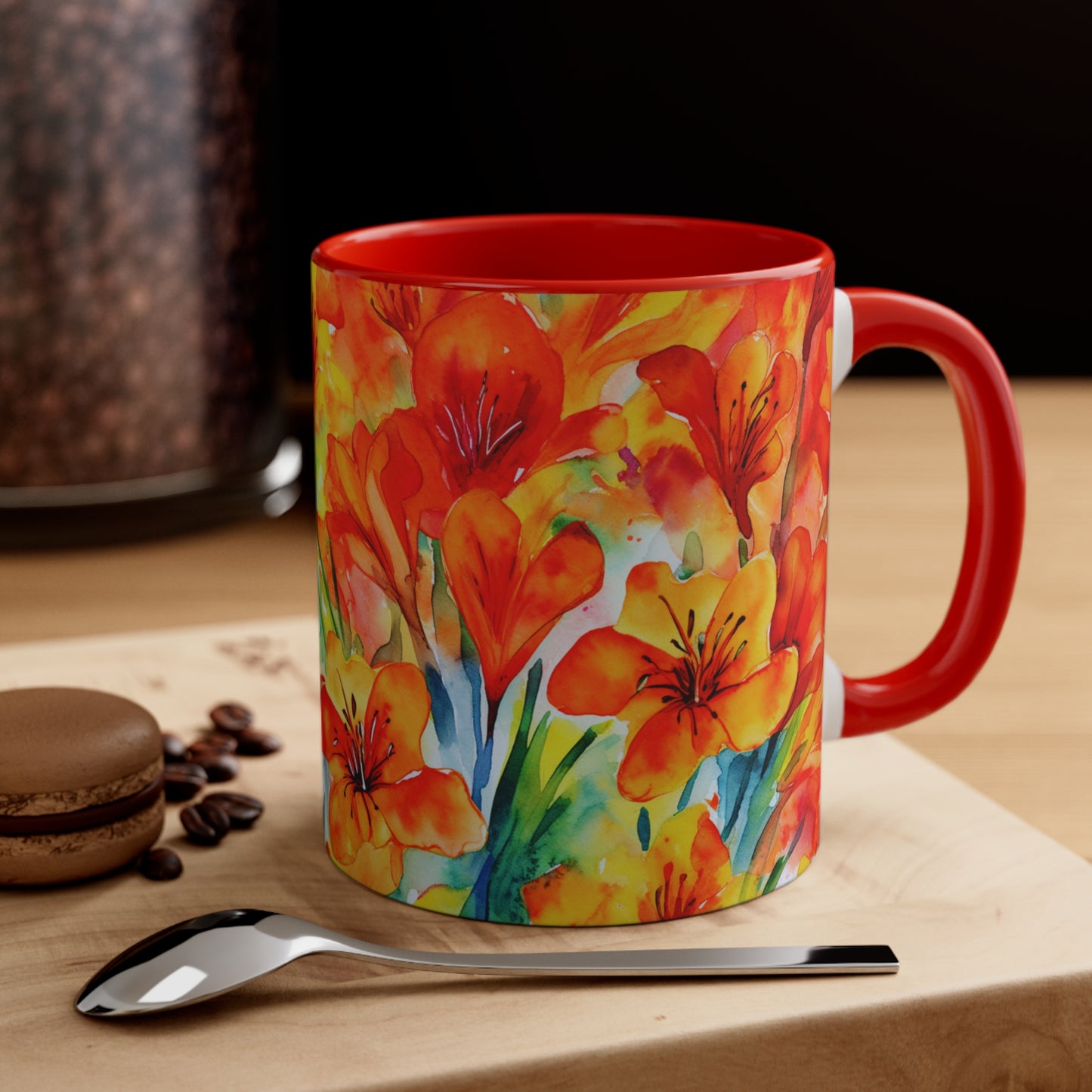 Red and Yellow Freesia Coffee Mug, 11oz