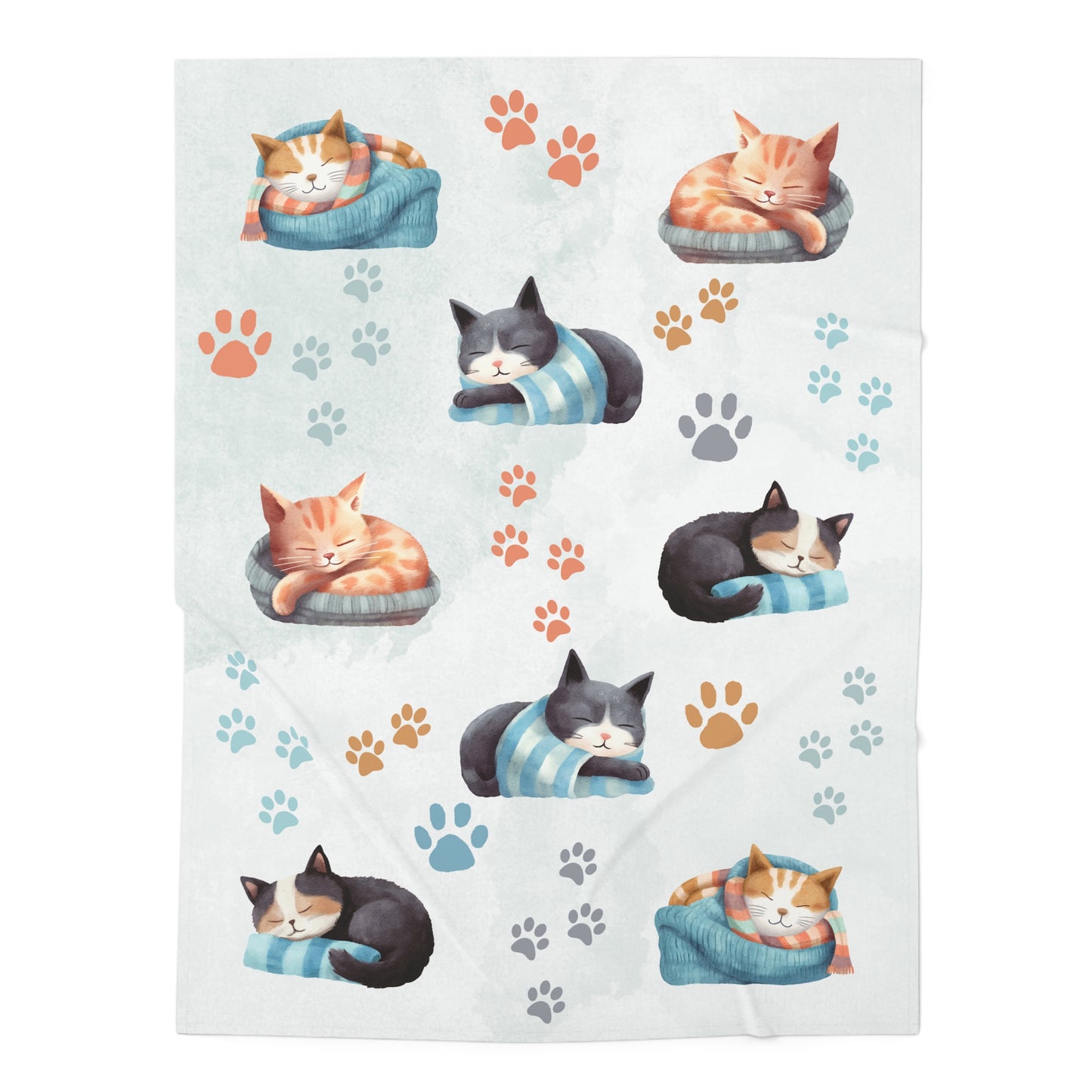 Sleepy Kitty Baby Swaddle Blanket