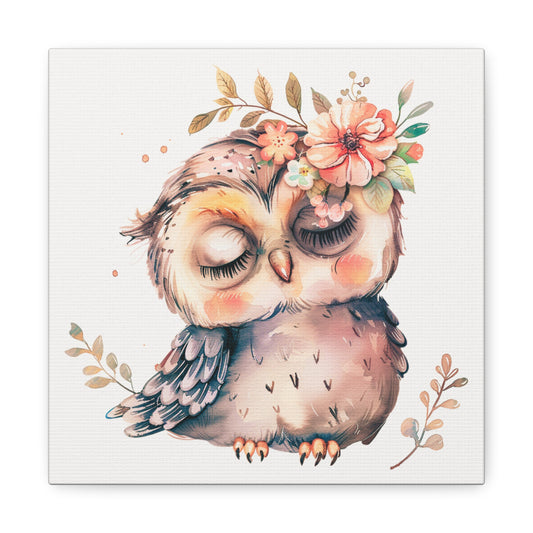 Happy Owl Nursery Art