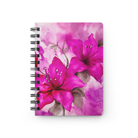 Wild Fuschia Flowers Spiral Bound Notebook