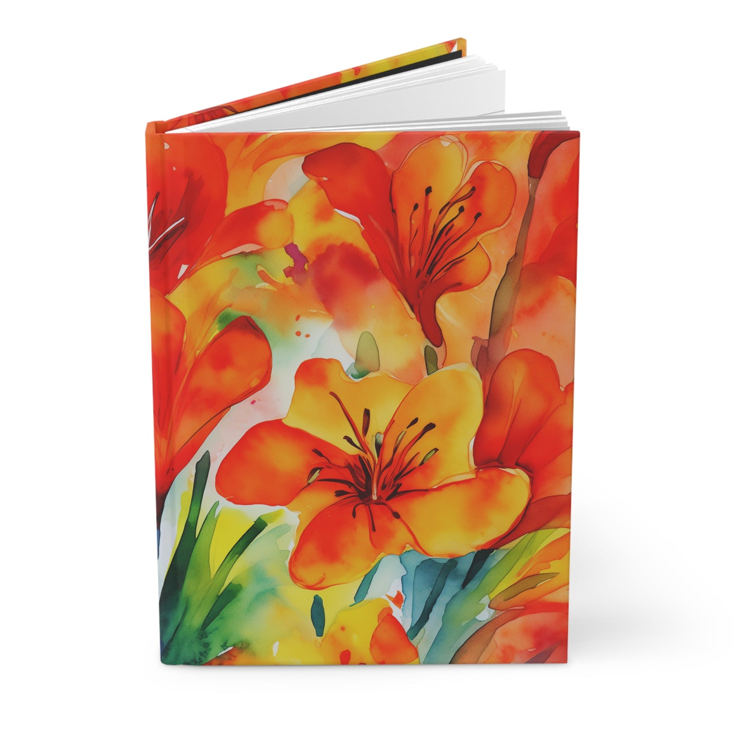 Red and Yellow Freesia Hardcover Notebook