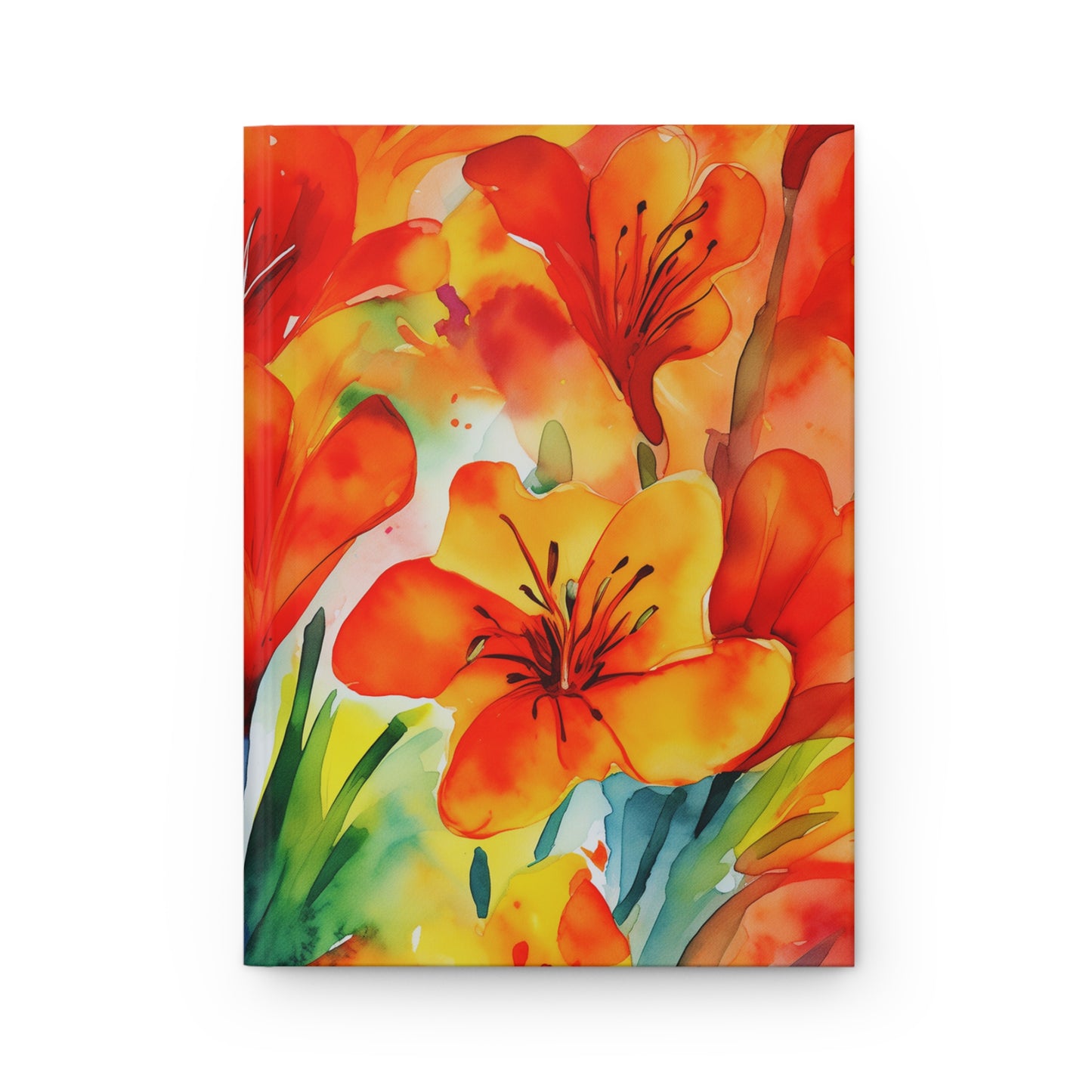 Red and Yellow Freesia Hardcover Notebook