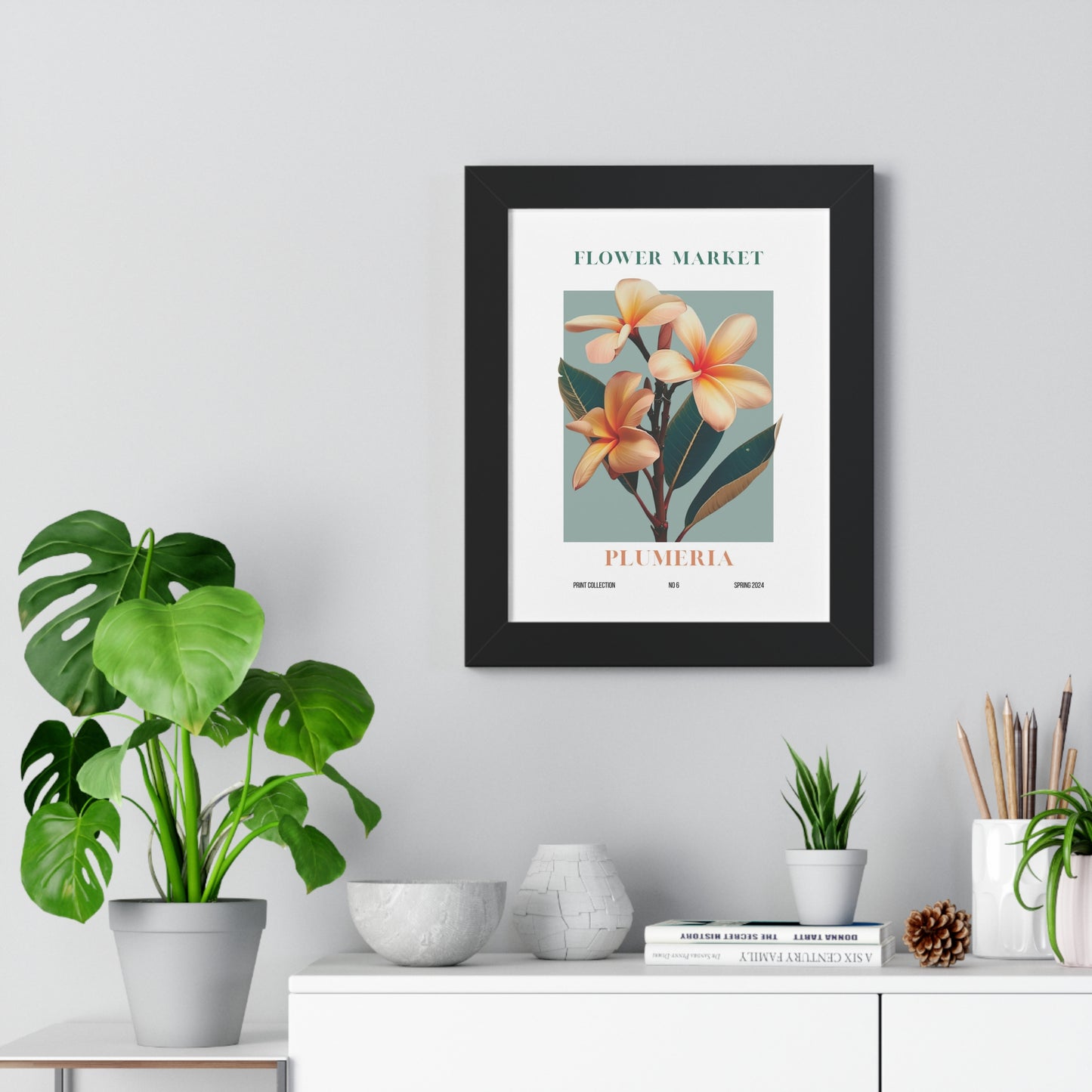 Plumeria Flower Market Framed Print