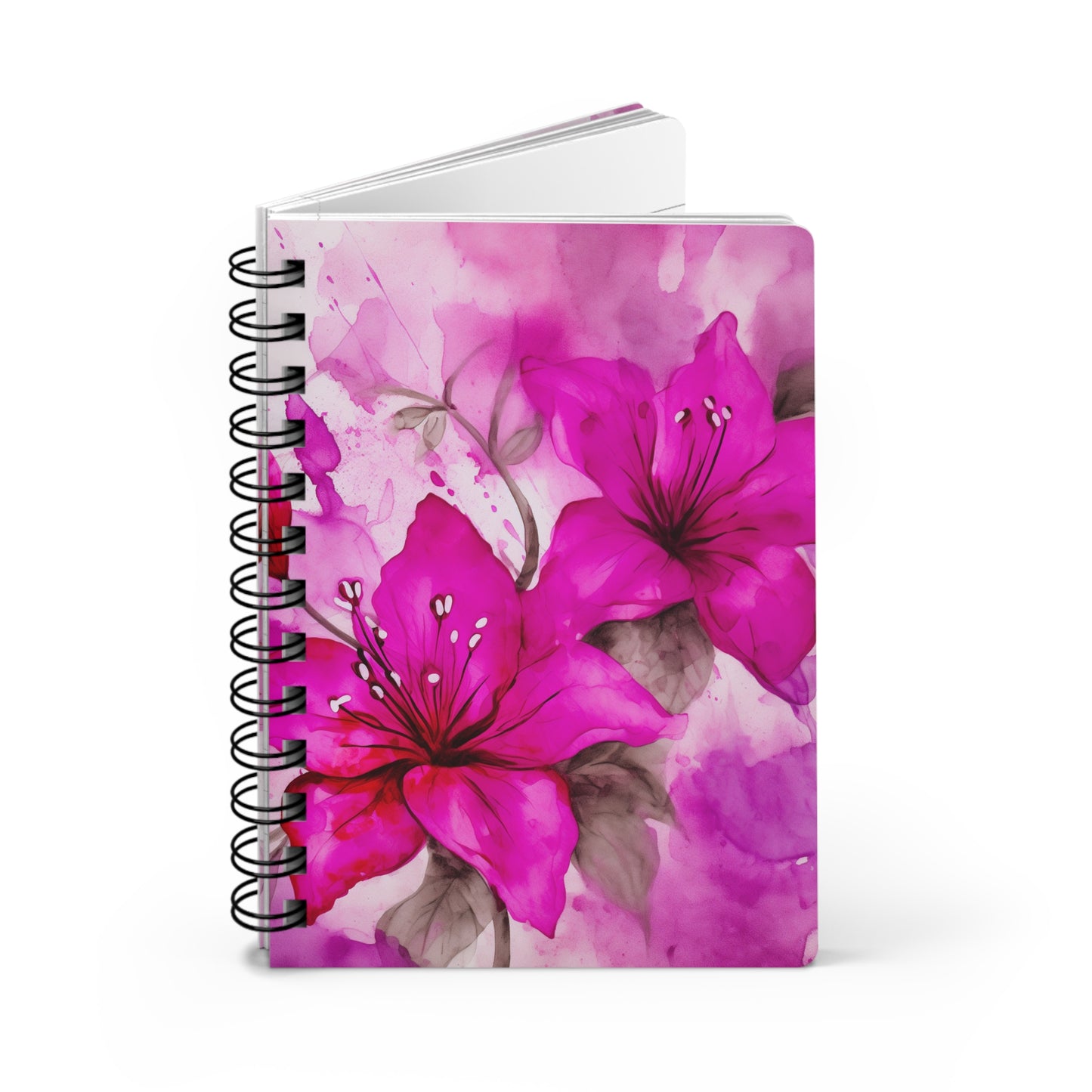 Wild Fuschia Flowers Spiral Bound Notebook