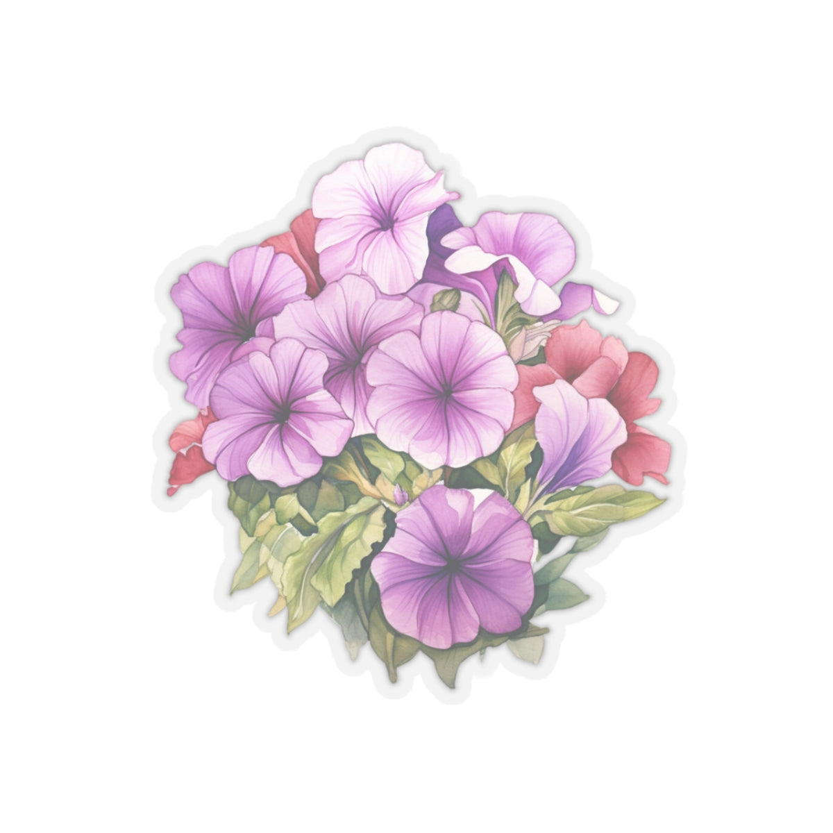 Petunia Flowers, Sticker, 3" x 3"