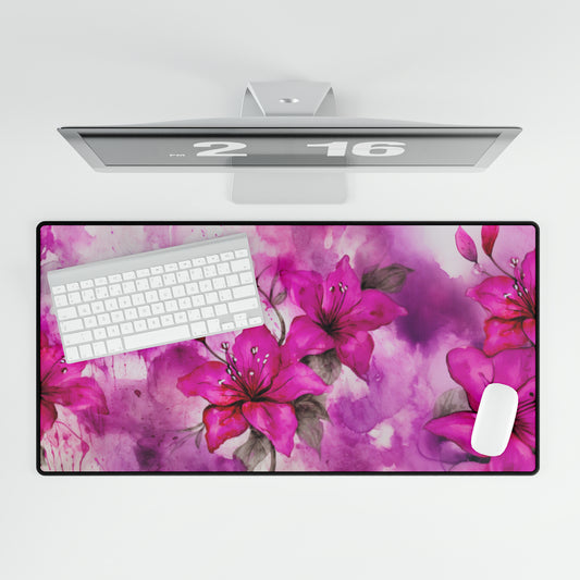 Wild Fuchsia Flowers Desk Mat